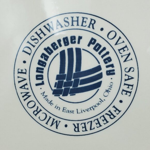 Longaberger Woven Traditions Classic Blue Serving Platter Oval Serving Dish - Picture 5 of 5